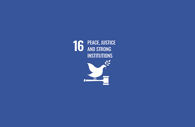 SDG # 16: Peace, justice and strong institution